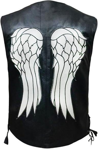 The Daryl Dixon Angel Wings Vintage Real Leather Jacket Vest Xl