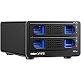 CENMATE Aluminum Dual Bay Hard Drive Enclosure with Cooling Fan for 2.5“/3.5" SATA HDD/SSD with USB A/C 3.0, Support Hot Swappable, Daisy Chain Expansion, Tool-Free HDD Enclosure, DAS(NO RAID/NAS)