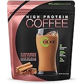 Chike Cinnamon High Protein Iced Coffee, 20 G Protein, 2 Shots Espresso, 1 G Sugar, Keto Friendly and Gluten Free, 14 Servings (14.8 Ounce)