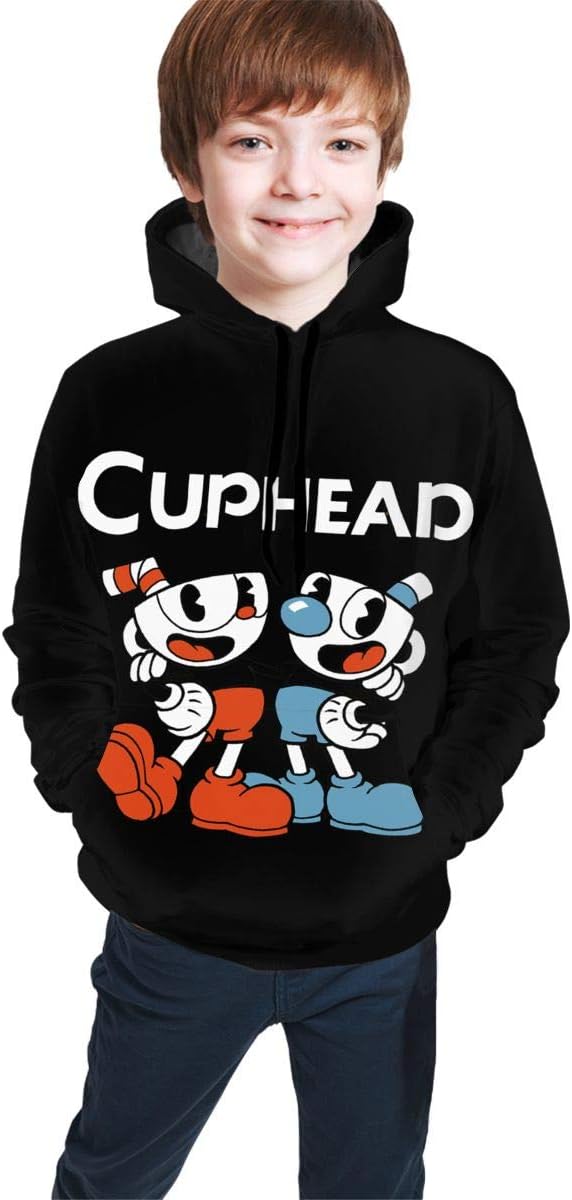 Cup Steam Head Youth Hooded Sweater Boys Girls Casual Hoodie Pullover Sweatshirt