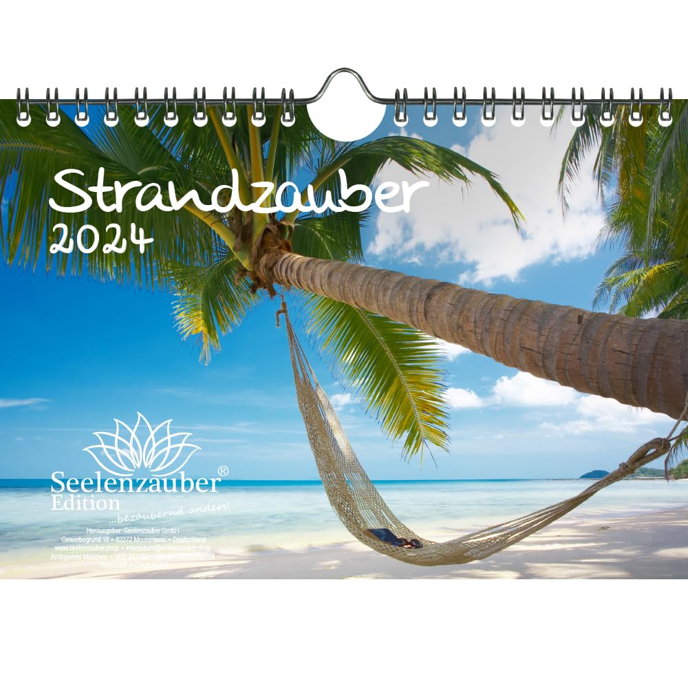 Strandzauber DIN A5 Wall Calendar for 2024 Beach Beaches Holiday Travel Wanderlust Seelenzauber