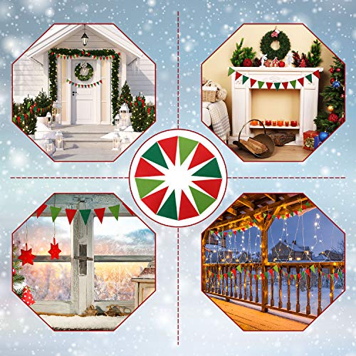 image for Boao 5 Pieces Christmas Pennant Banner Triangle Bunting Flag Banners R