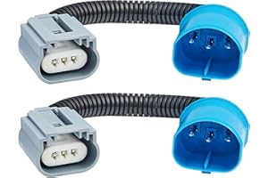 RED WOLF 9004 HB1 9007 HB5 to H13 9008 Headlight Extension Wiring Harness Socket Fog Light Headlamp Conversion Retrofit Fit 1994-2007 Ford F150, Dodge Ram 1500 2500 3500 Male Female Connector