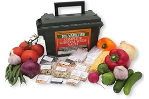 Survival Garden Heirloom Seeds Non GMO - 105 Varieties of Herb, Fruit and Vegetable Seeds for Planting Home Garden Plus Seed Storage Organizer Vault - Non Hybrid Open Pollinated by Grow For It