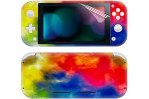 SKINOWN Full Set Faceplate Skin Decal Stickers for Switch Lite with 2Pcs Screen Protector (Red Starry)