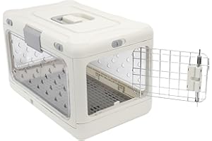 Yunir Foldable Travel Cat Carrier, Collapsible Small Pet Travel Carrier, Portable Transparent Hard Sided Kennel for Small Dog