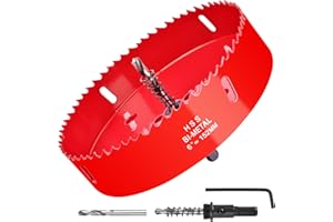 CZXNBI 6 Inch(152mm) Hole Saw for Wood, Plastic Board, Ceiling, Drywall, Plasterboard, and Metal Sheet - HSS Bi-Metal Hole Cutter with Pilot Drill Bit