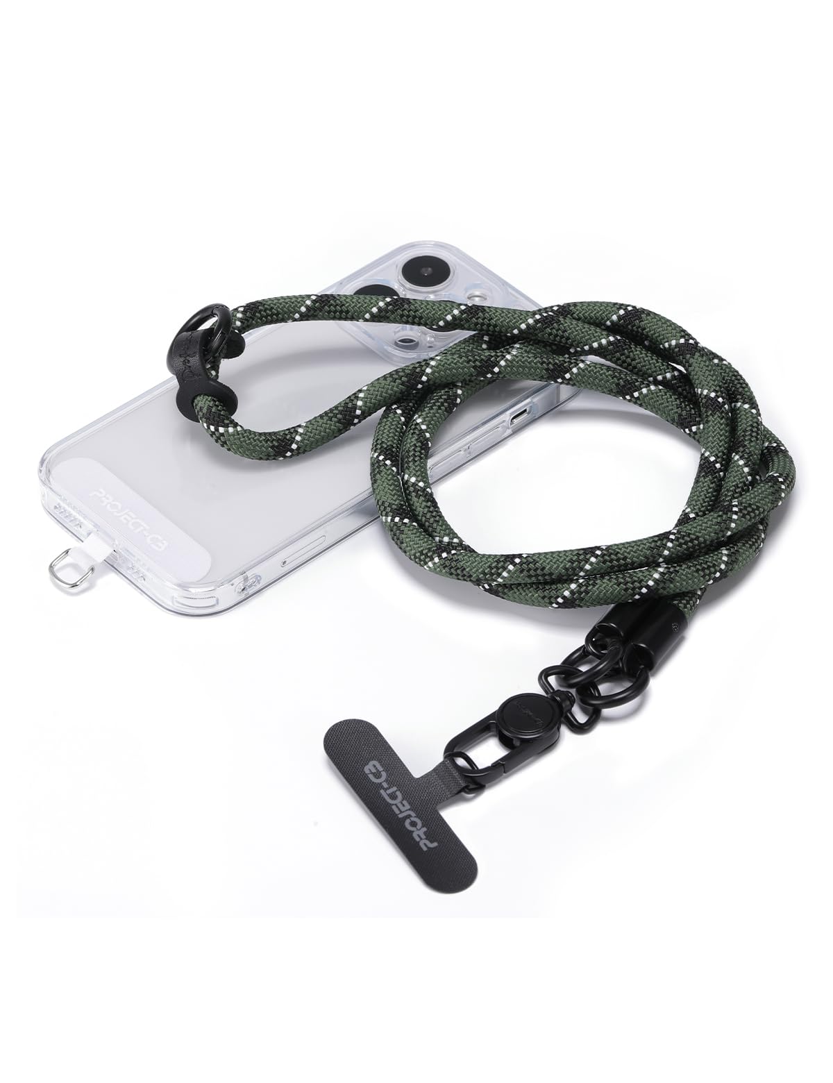 project-cb Phone Lanyard×1,Phone Tether Tab×2, Crossbody Cell Phone Lanyard,Rope Lanyard,Universal Adjustable Phone Strap(Green)