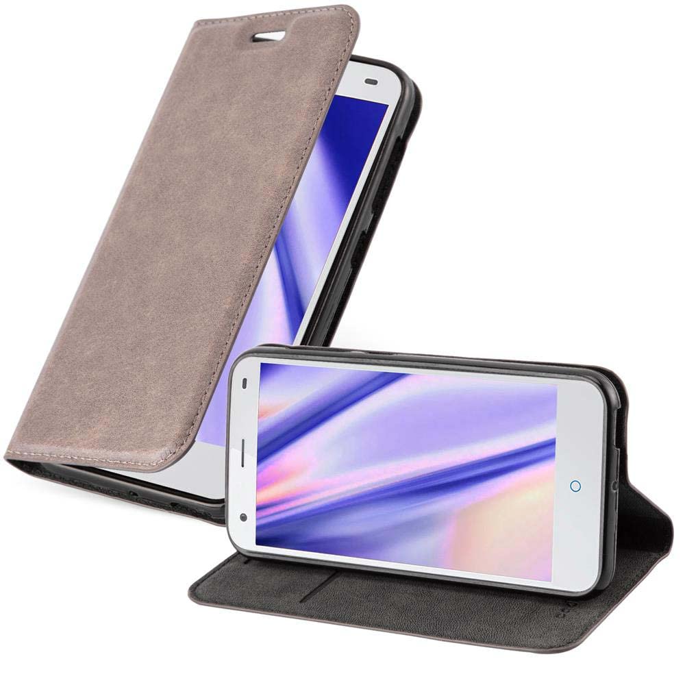 cadorabo Book Case works with ZTE BLADE S6 in COFFEE BROWN - with Magnetic Closure, Stand Function and Card Slot - Wallet Etui Cover Pouch PU Leather Flip