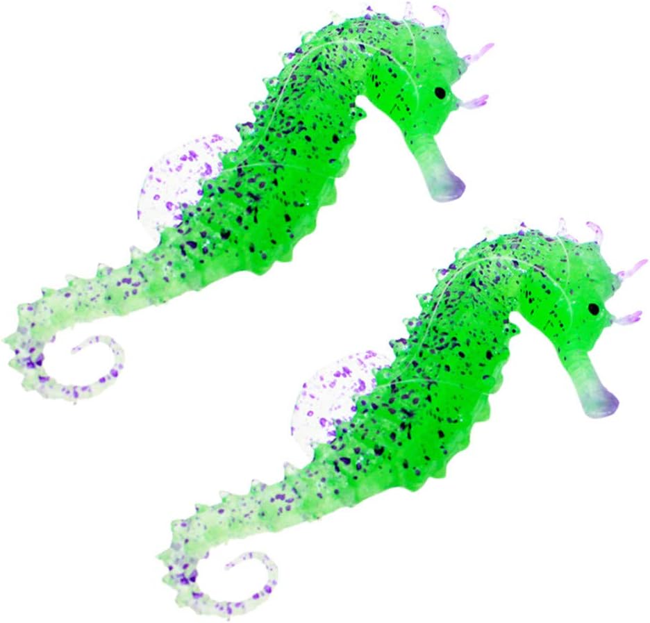 Aquarium Glowing Sea Horse - 2Pcs Fish Tank Landscaping Decor Glowing Effect Animal Sea Horse Ornament,By Gbell