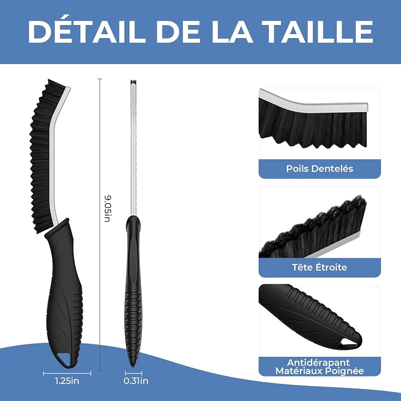 Brosse à Joint Carrelage pour Salle de Bain (3, Noir) — photo 8 sur 8
