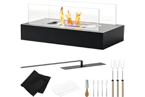 MISTMO Portable Tabletop Firepit S'Mores Maker Kit, Includes Heat-Resistant Mat, Fork,Telescopic Sticks, Perfect for Marshmallows, Valentine's Day, Mother's Day, Christmas, White Elephant Gifts