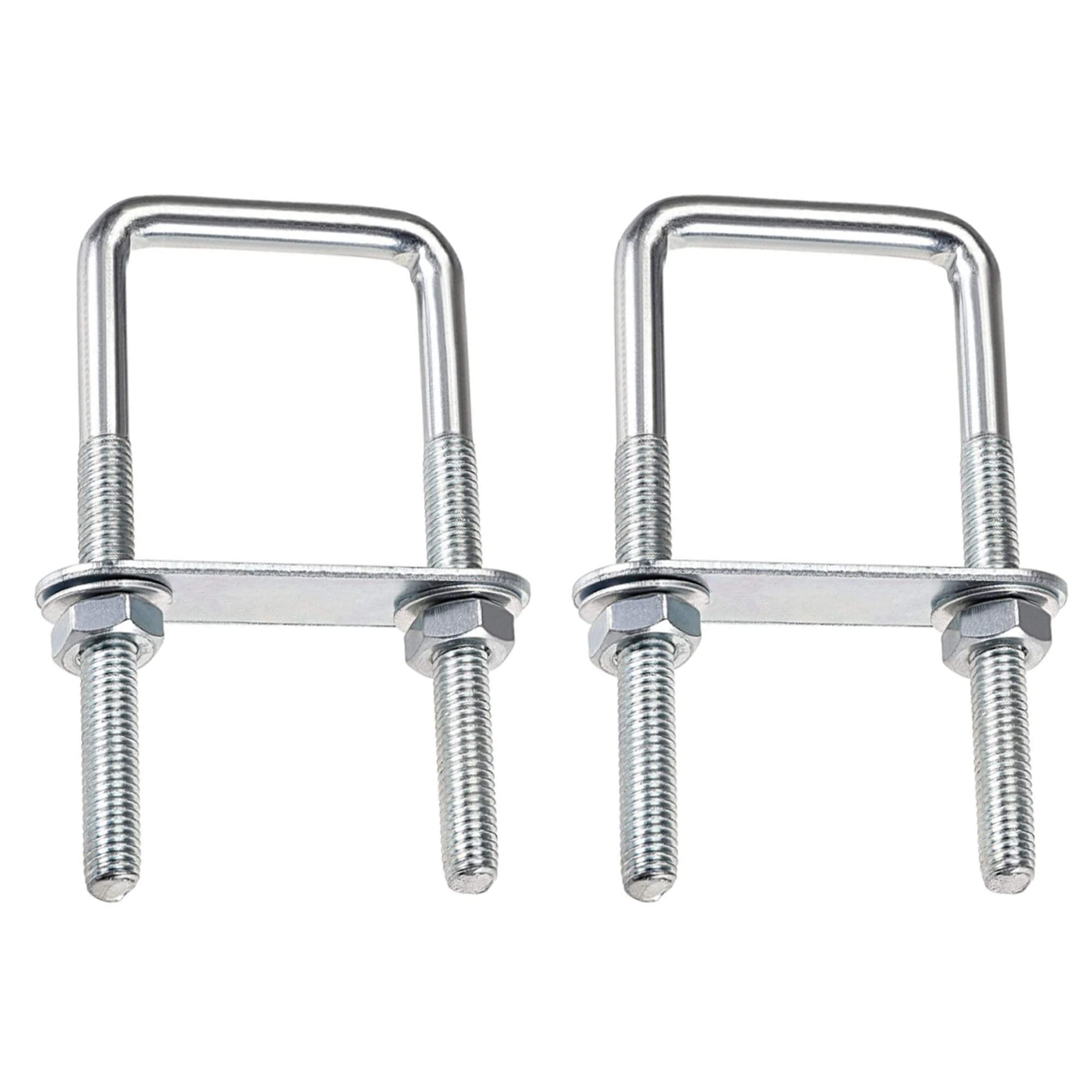 U Bolt U-Screw 100 x 50 mm, Square Bolts U, M8 Bolts Stainless Steel with Nut Frame and Washer, U-Bolt for Towing Cars and Ships Repair of Pipelines, Pack of 2