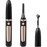 Heated Eyelash Curler, 3 Temperature Level Lash Curling Tool, Electric Lash Curler with Fast Heating in 10s, Natural Curl, USB Rechargeable, Portable for Travel (White)