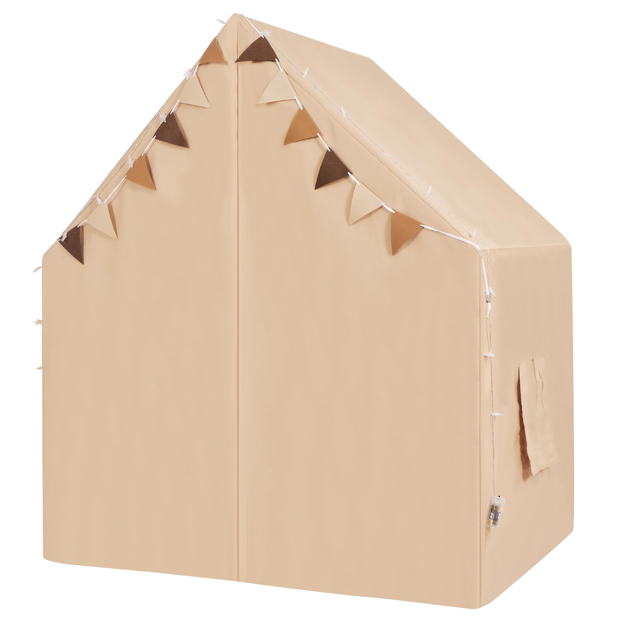 Kids Play Tent with Padded Mat & Star LED Lights for Ages 4-8-10 Year Old Girls Boys, Large Cute Indoor Play Room House Tent for Toddler Children