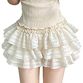 RILGOU Harajuku Lolita Kawaii Fashion Pastel Gothic Casual Style Elastic Waist Vintage Cute Tiered Plaid Short Skirt