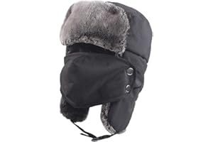 ZSEDRUT Winter Boy Trapper Trooper Hat Outdoor Warm Girls Ski Cap Windproof Mask Ear Flaps Hats for Kids