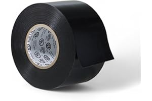 GGR Supplies T.R.U. EL7566-AW Professional Grade Rubber Black PVC Electrical Tape, Rated up to 600 Volts and 176 F - UL/CSA/CE Listed Synthetic: 2 in. x 66 Ft. (8 Mil)