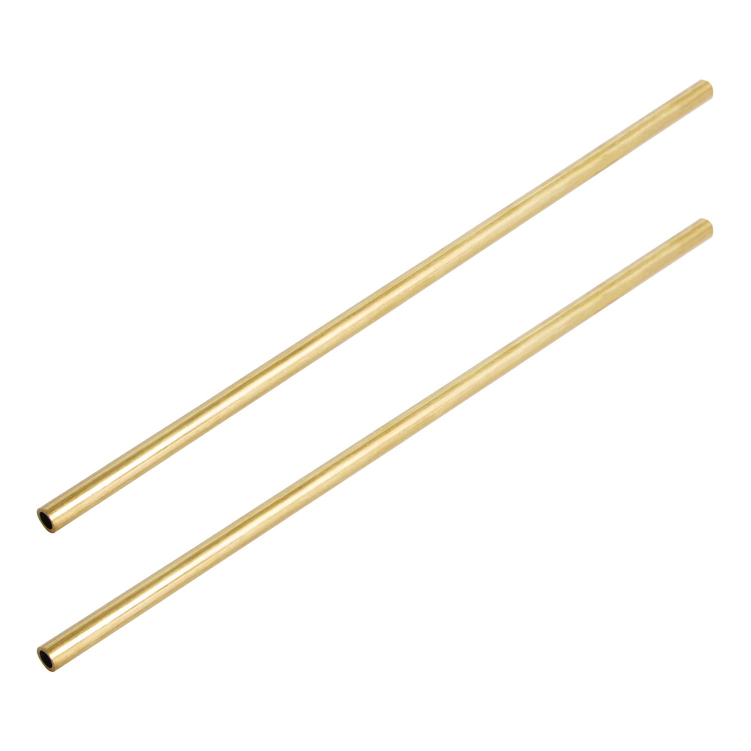 Aopin Brass Round Tube Copper Pipe ID 5mm / 1/5" x OD 7mm / 7/25" Hollow Copper Tubing - 300mm / 1 Ft / 12 in Length for Refrigerator Capillary Tubing, Cooling Systems, Wind Chimes 2 Pcs