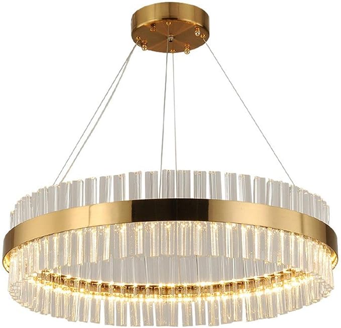 WLGQ Lámpara Colgante de Cristal Minimalista, lámpara Colgante de Oro