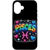 Pisces Zodiac Sign Rainbow Retro Horoscope Design Case for iPhone 16