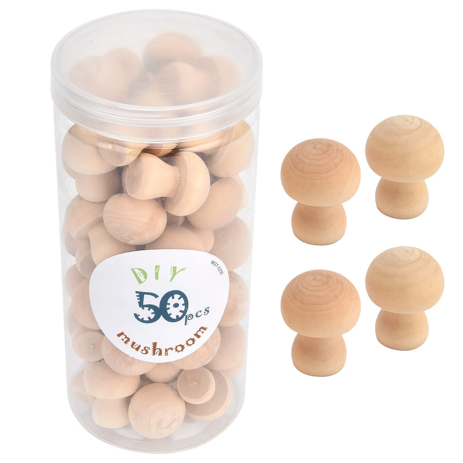 Unfinished Wooden Mushroom, Wood Mushroom Decor Natural Unfinished Wood Mushrooms Mini Wooden Mushroom for Arts DIY Crafts Projects