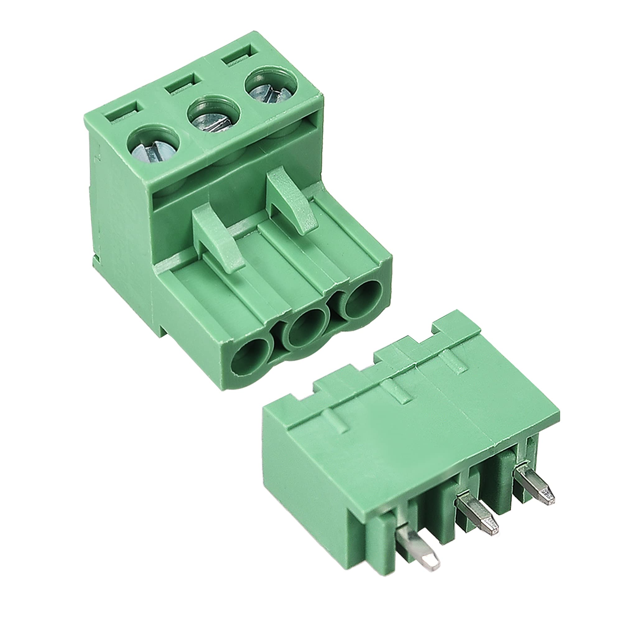 sourcing map 3 Pin 5.08mm Pitch Male Female PCB Screw Terminal Block 5 Sets