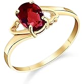 Galaxy Gold GG 14k Yellow Gold Ring with Oval-shaped Natural Garnet