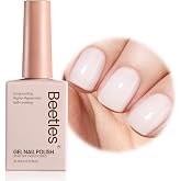 Beetles Milky White Gel Nail Polish, 15ml Neutral Jelly Nude Nail Polish | Base Color Nail Concealer Sheer Translucent Effect
