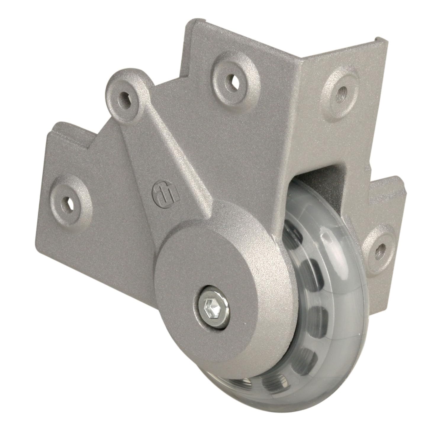 Adam Hall Hardware 37451 S - Recessed Corner Castor with soft Wheel 75 mm