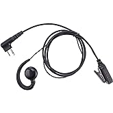 POFENAL RDM2070D CLS1110 CLS1410 Single-Wire Walkie Talkie Earpiece Compatible for Motorola CP200 GP2000 XU1100 PRO1150 MU12 Radio with PTT Mic Headset (C-Shaped)