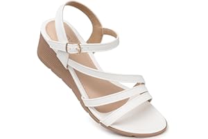 SWQZVT Wedge Sandals Women Dressy: Summer Low Wedges Comfort Sandal - Comfortable Strappy Casual Womens Sandals