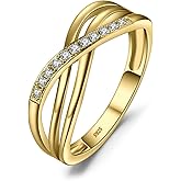 JewelryPalace Infinity Knot Cubic Zirconia Wedding Ring for Women, CZ 925 Sterling Silver 14K White Yellow Rose Gold Plated Promise Ring for Her Eternity Bands Jewelry Set