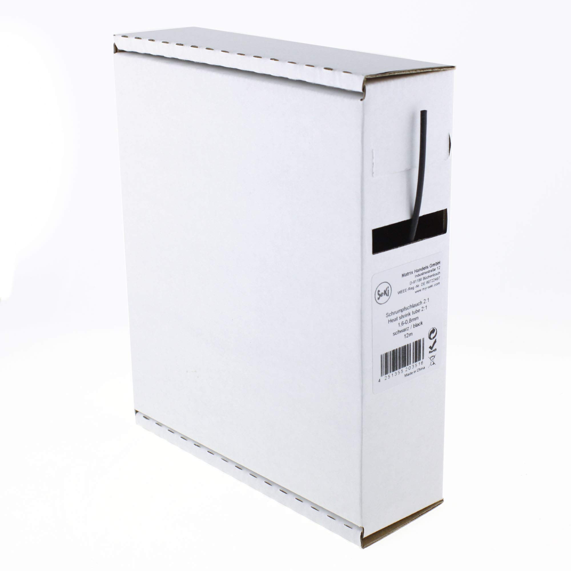 SeKi Heat Shrink Tubing Red 2:1 9.5-4.8 mm 6.5 m Dispenser Box