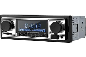 EVGATSAUTO Car Stereo Radio Bluetooth with Remote Control for Truck Motorcycle Vehicle Replacement (12V)