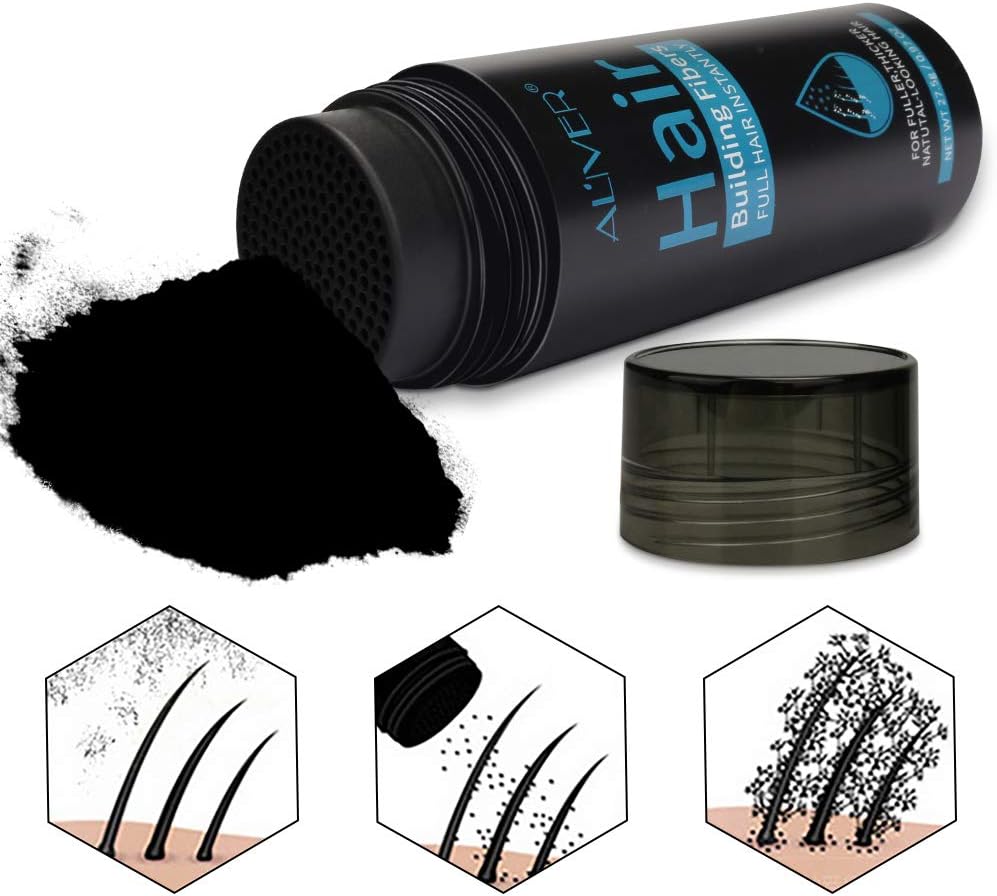 Hair Building Fibers, Hair Powder Spray, Hair Loss Concealer Fiber,Hair Fibers for Men and Women (Dark brown) - Image 5