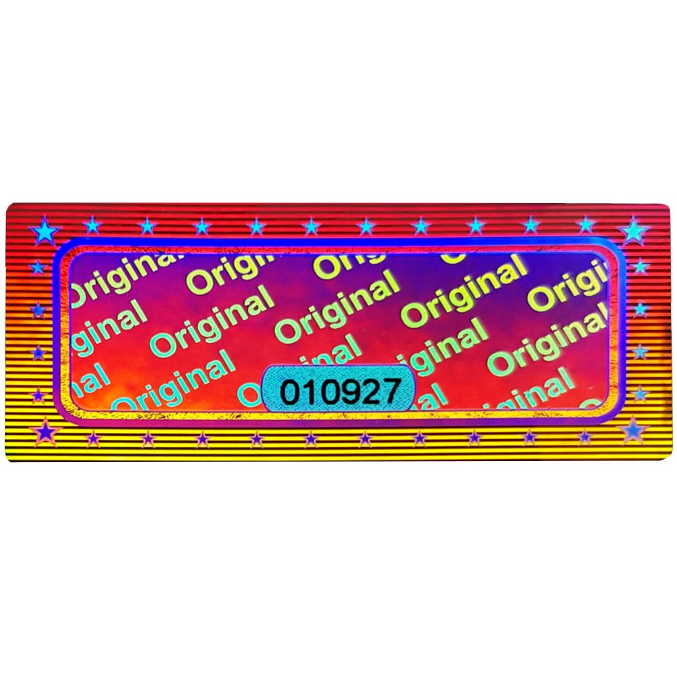 250 pcs - 3D Hologram Original Seal with Serial Number - Silver, 46x20 mm, Tamper Proof - self-Adhesive Security Seal Labels, Quality & Warranty Label, Antifake & Authenticity, Atairs