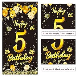 wongmode Happy 5th Birthday to You Door Banner