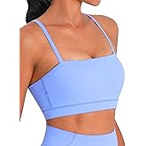 Sunzel Womens Sports Bra Buttery Soft Adjustable Straps Padded Yoga Bra Scoop Neck Wireless Bra Crop Top for Workout Gym