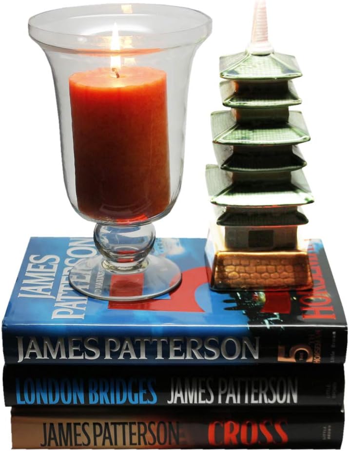 Amber Home Goods Krystle Hurricane Candle Holder Functional Table Decorations Center Pieces for Dining/Living Room-Best Wedding Gift Candlestick Accent Décor(Set of 2) Large, White: Home & Kitchen