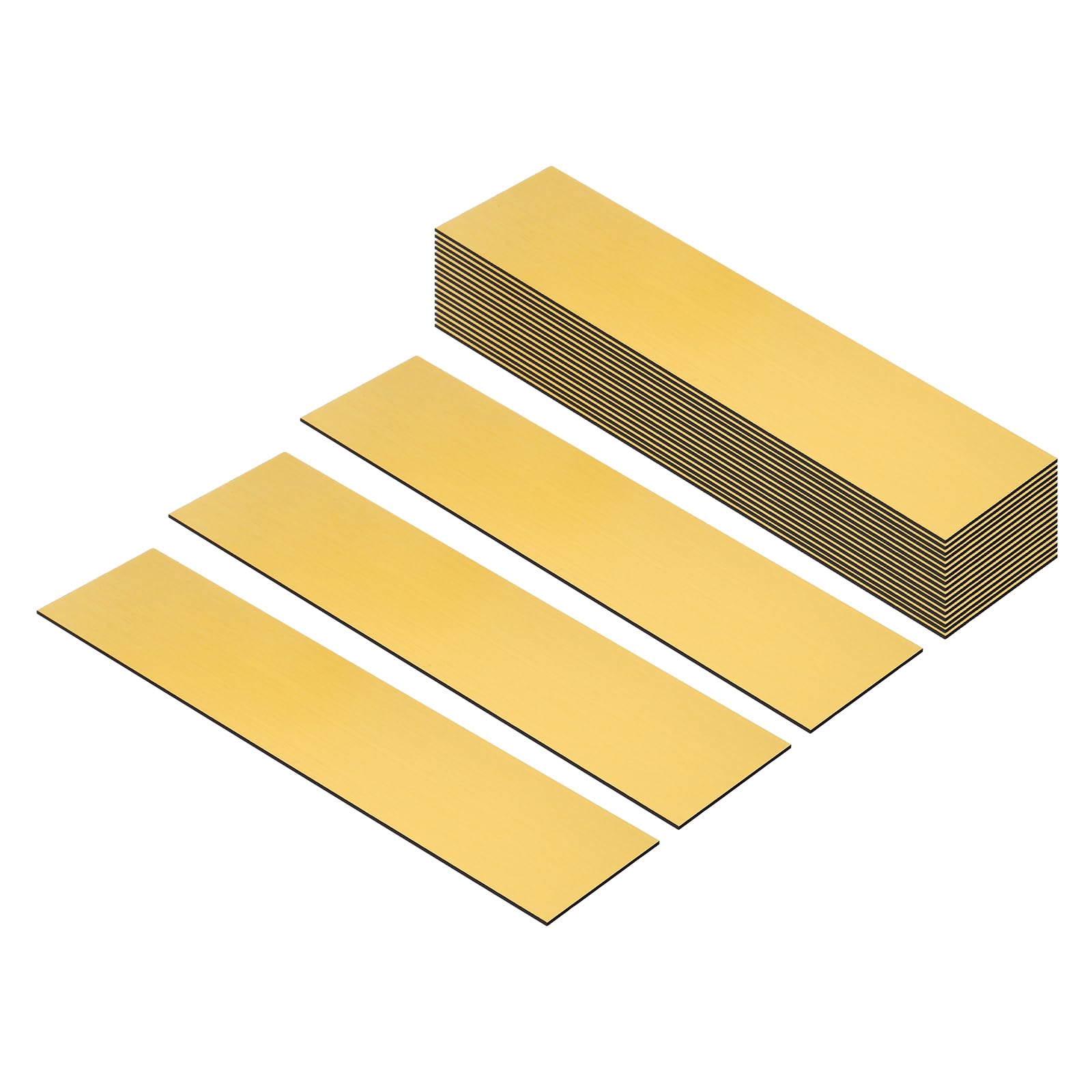 PATIKIL 8"x2" Blank Name Plates, 20 Pack Custom Engraved Name Plate Rectangle Laser Engraving Blanks for Personalized Nameplates Office Desk DIY Painting Supplies, Gold, Black