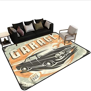 Amazon Com Man Cave Rug Bathroom Mat 80 X 120 Auto Mechanic Car