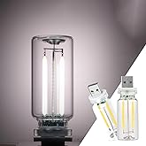 2 Pack Car LED Lights Interior, USB Light for Car Decor &amp; Bedroom, Touch Dimmable Ambient Lighting, Mini Glass Bottle Night Light for Camping Gifts-White