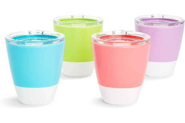 Munchkin Splash Toddler Cups with Training Lids, 7 Oz, 4 Pack