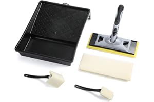 KUPOO Paint Pad Tray Set,9-inch Paint Pad Applicator with Painter’s Pad Refills,Trim Smart Paint Edger,Corner Painter,Large Wall & Ceiling Paint Pad for Home Interior