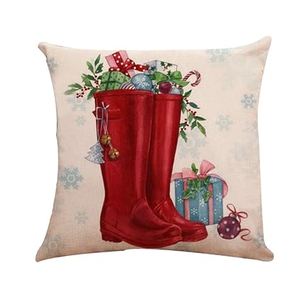 Buy Dzt1968 Xmas Pattern Cotton Pillow Case Linen Cushion Cover