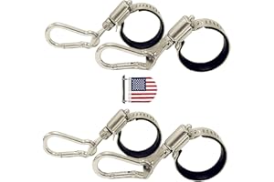 CARDCONVEX Flagpole Clip with Carabiner for Rope Loop Flagpole Bracket Stainless Steel Flagpole Clip Bracket for All Vehicle, Boat, House, Garden Flagpole; A Good Helper To Organize Cable Hose Pipes -4PS