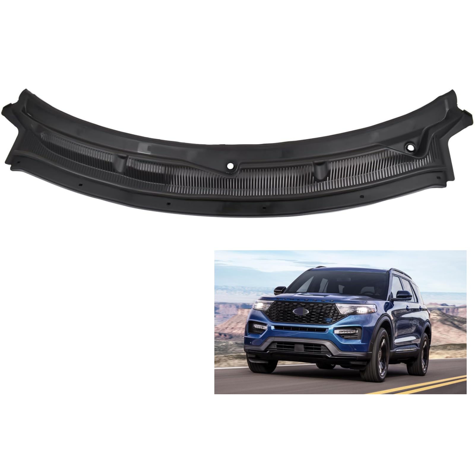 Photo 1 of Black Windshield Wiper Cowl Grille Top Replacement for Ford Explorer Base 3.5 3.7 2.0L 2011-2019 BB5Z78022A68AA BB5Z-78022A68-AA Vahaha