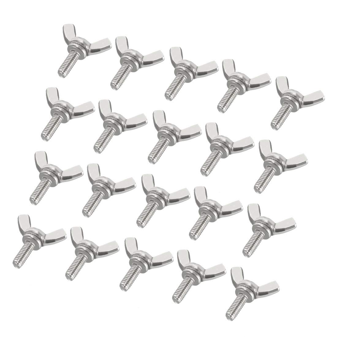 sourcing map Wingbolt Butterfly Wing Thumb Hand Screws Bolts M4x10mm 0.7mm Pitch Carbon Steel 20pcs