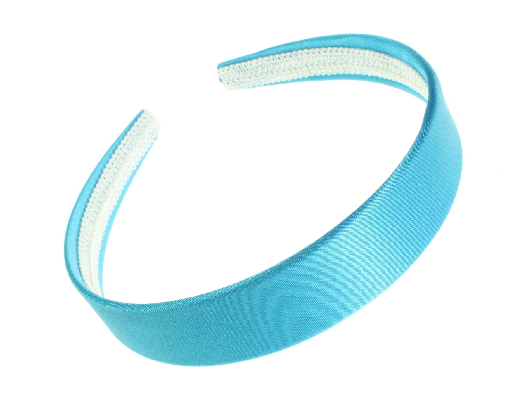 Glitz4Girlz 2.5cm (1") Bright Blue Satin Covered Plastic Alice Hair Band Headband No Teeth